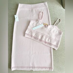 NEW! House of Harlow 1960 Skirt Crop Tank Body Con Pink Women’s Medium 2pc Set